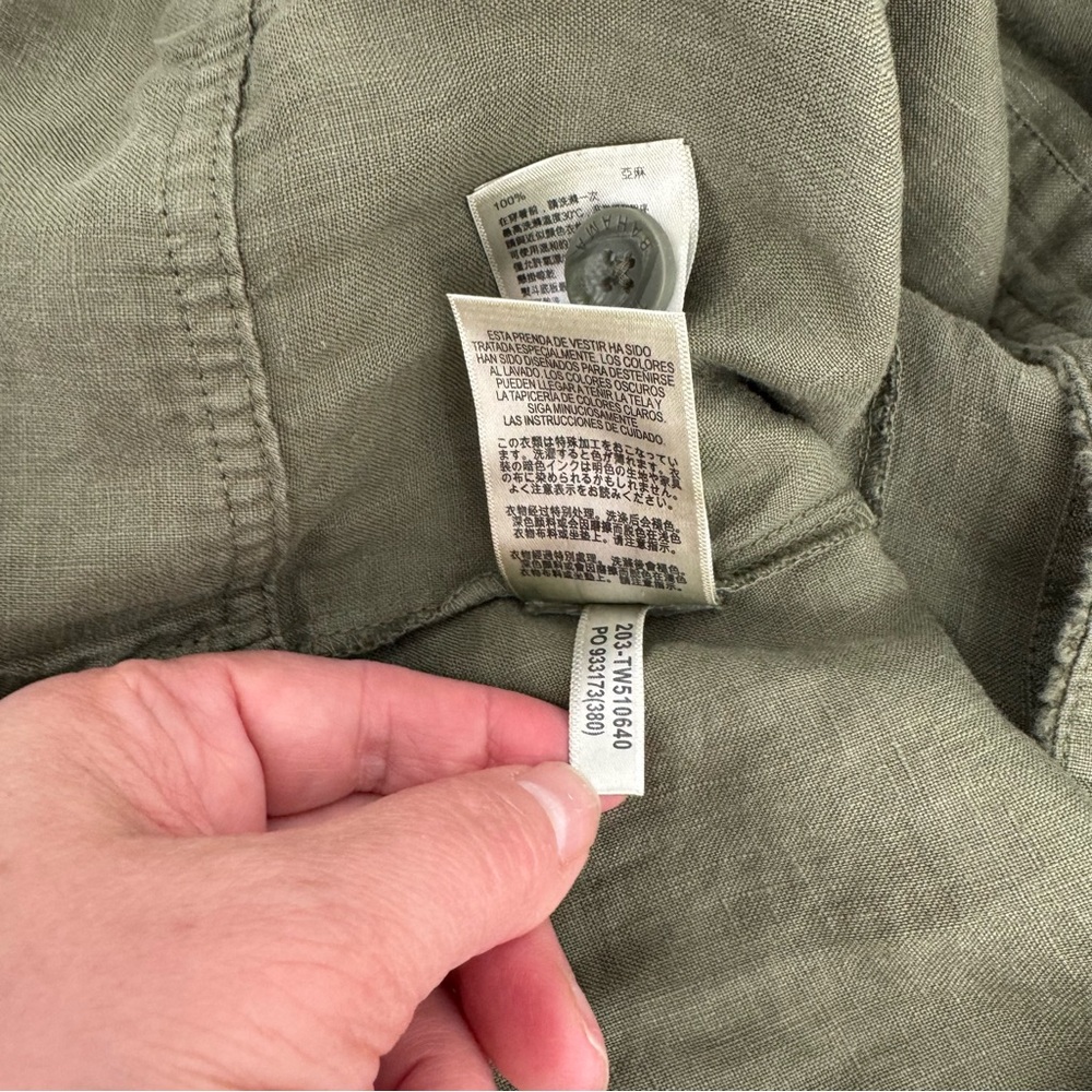 TOMMY BAHAMA Two Palms Linen Raw-Edge Jacket Sz XS Dark Fern Green - Picture 14 of 16